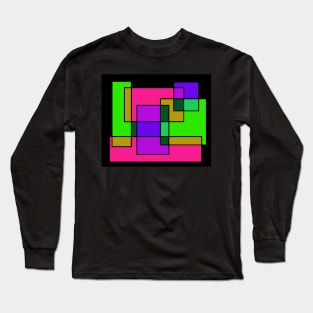 Neon Rectangles - large format Long Sleeve T-Shirt